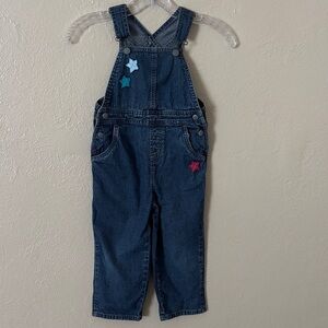 Rare Genuine Toddler Kids from Oshkosh Girls Toddler Denim Overalls 4T Stars